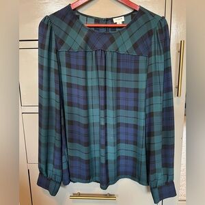 J Crew Plaid Blouse